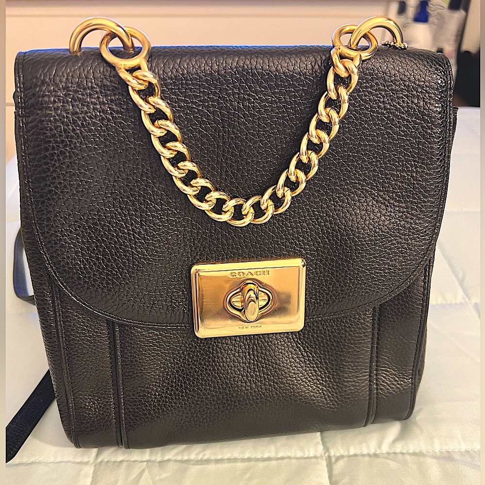 Very rare Coach small backpack with gold hardware